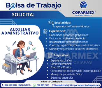 Vacante Auxiliar Administrativo